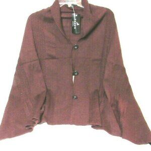 Zazou Sweater Scarf Hybrid Plum Color Button Front